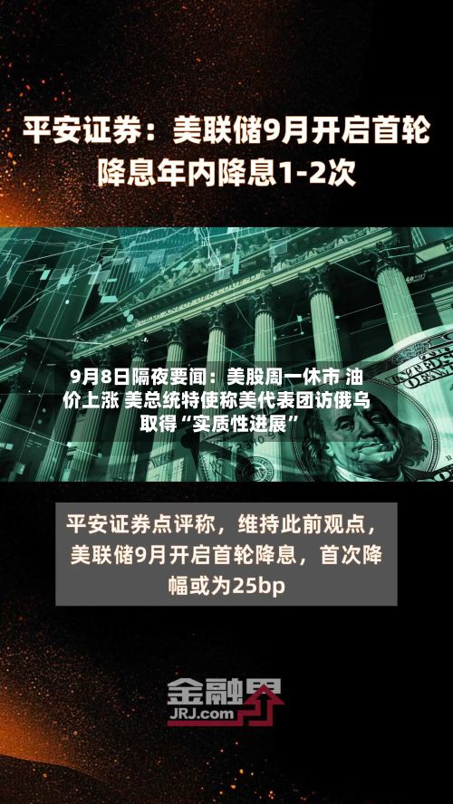 9月8日隔夜要闻：美股周一休市 油价上涨 美总统特使称美代表团访俄乌取得“实质性进展”-第1张图片