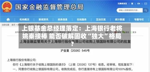 上银基金总经理落定：上海银行老将姚秦接棒 能否破解固收“独大	”格局？-第1张图片