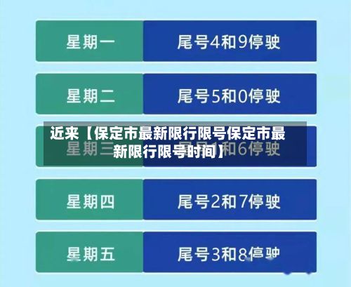 近来【保定市最新限行限号保定市最新限行限号时间】-第1张图片