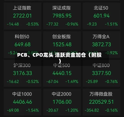 PCB	、CPO龙头 活跃资金加仓（附股）-第1张图片